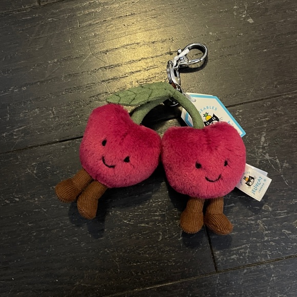Jellycat Accessories - BNWT RARE Jellycat Amuseables Cherries Bag Charm Plush Accessory Fruit Keychain